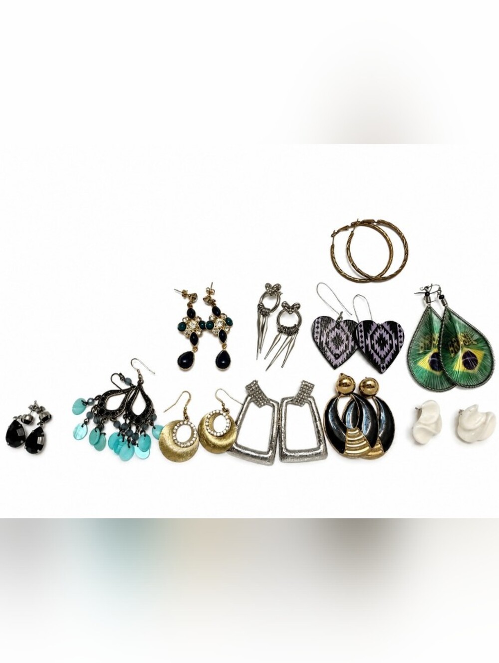 4/$15 11 Pairs Costume Jewellery Earrings Bundle